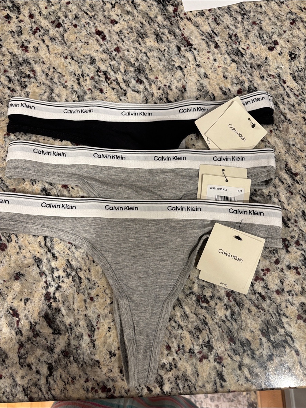 Calvin Klein set of 3 cotton thongs